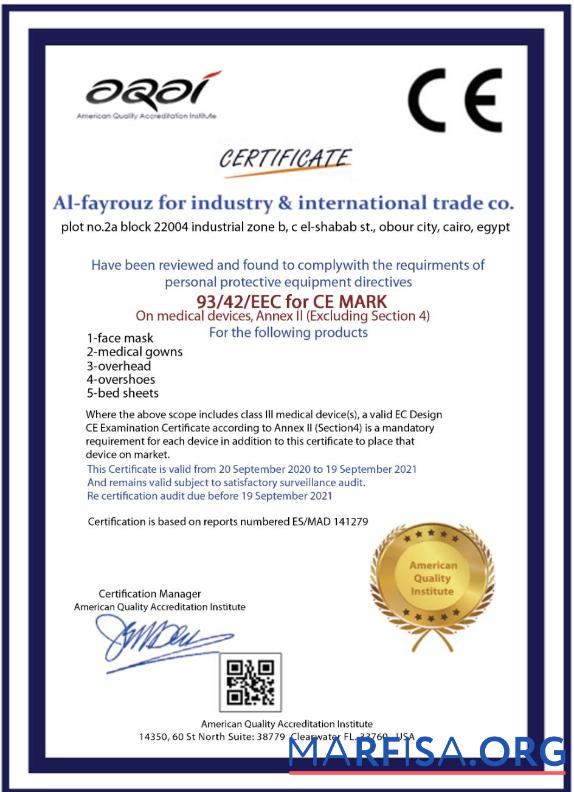 Blank USA Quality Institue CE certificate template